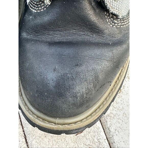 TIMBERLAND Mens Panel Black Leather Waterproof Lace Up Boots Size 6.5 - Picture 9 of 10